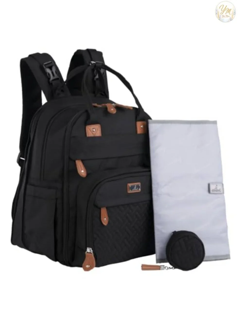 Extra Large Expandable Diaper Bag Backpack with Changing Pad & Stroller Straps